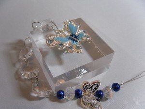 Butterfly sun catcher - blue - filigree style