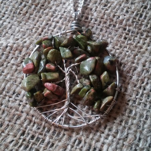 Unakite tree of life necklace