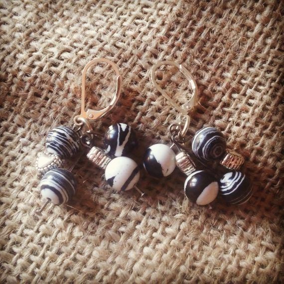 Black and White Turquoise earrings