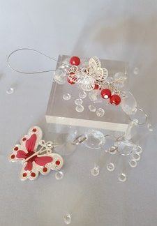 Butterfly sun catcher – Red – filigree style
