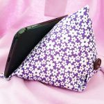 Book or Tablet cushion holder – purple floral pattern