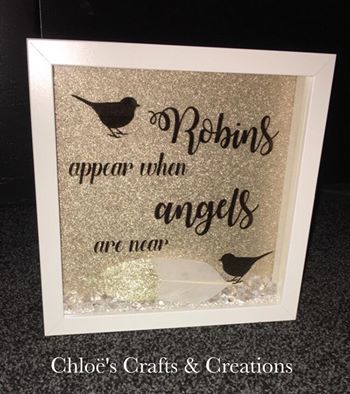 'Robins appear when Angels are near' Box Frame