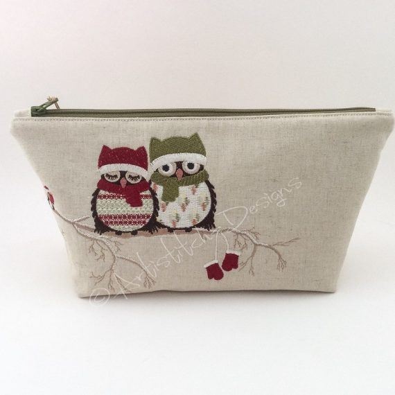 Personalised Woodland Owl Pencil Case Makeup Bag Custom Gift 