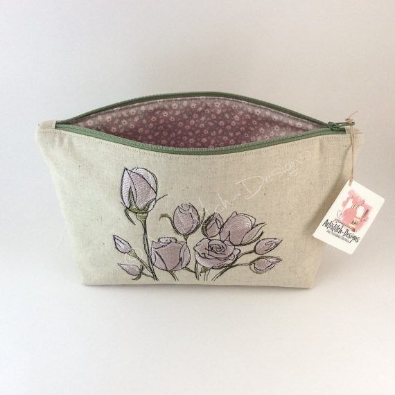 Rose Cosmetic Bag, Pencil Case, Storage Bag - can be personalised