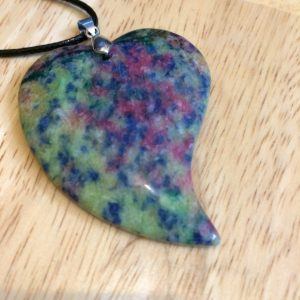 Colourful Jasper Heart Pendant