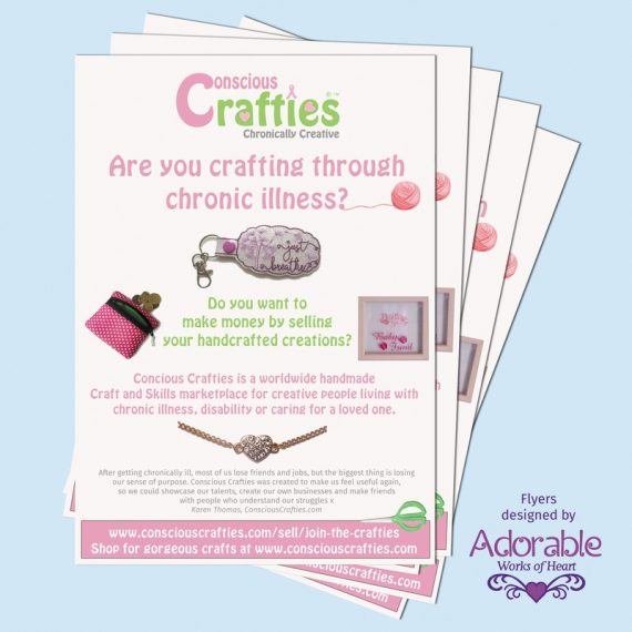 Conscious Crafties A5 flyers to recruit new members