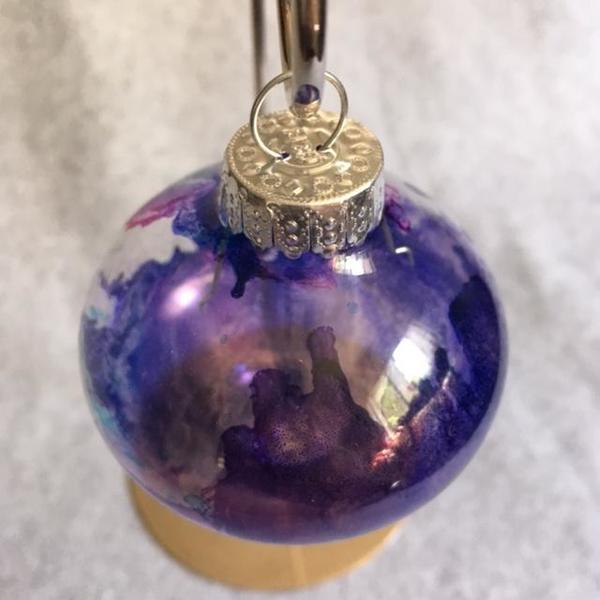 Deep Purple Alcohol Ink Bulb Ornament - Free Shipping - Conscious Crafties
