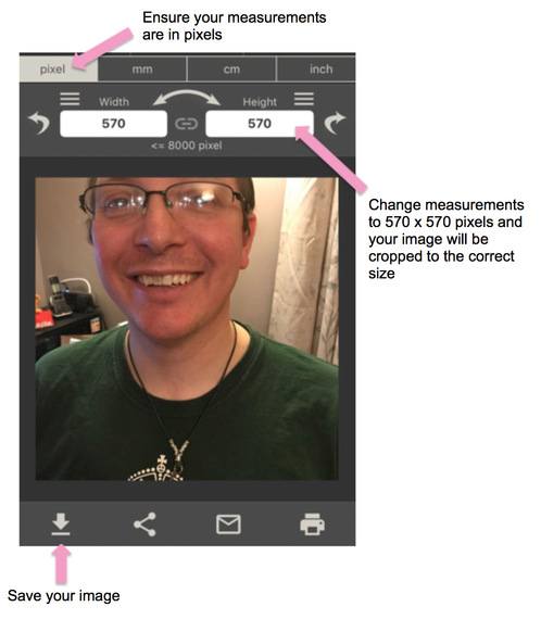 Using phone app to change image resolution