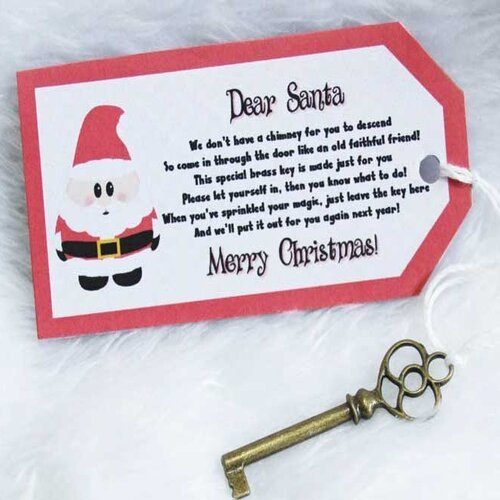 Son Personalised & Handmade Santas Magic Key Christmas Card Daughter