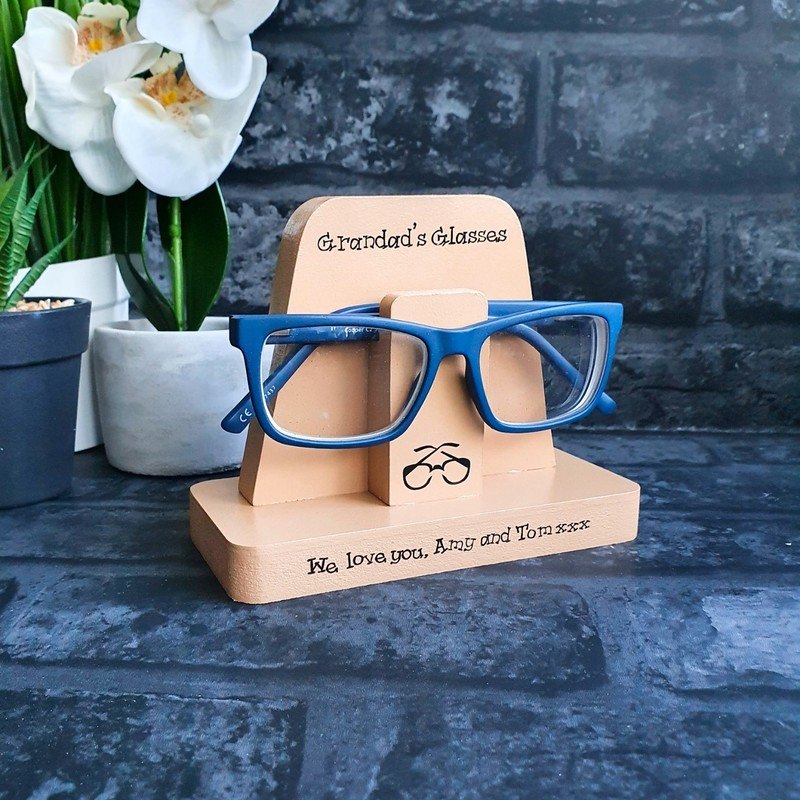 Solid Oak Personalised Glasses Stand / Gifts for Grandparents